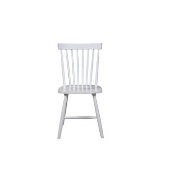 Benjara Ray 18 Inch Dining Side Chair, Rubberwood, Windsor Back, Set of 2, White