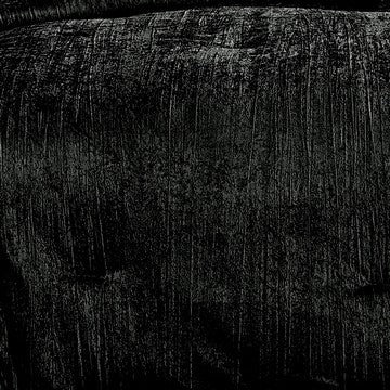 Benjara Jay 7 Piece King Comforter Set, Polyester Velvet, Deluxe Texture Black