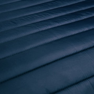 Benjara Cabe 3 Piece Queen Comforter Set, Polyester Puffer Channel Quilt, Navy Blue
