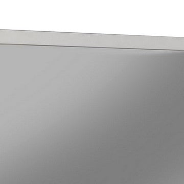 Benjara Rexi 37 x 40 Rectangular Dresser Wall Mirror, Mahogany Wood, White Frame