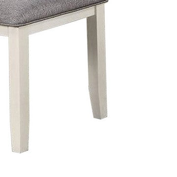 Benjara Lexi 24 Inch Classic Dining Side Chair, Padded Seat, Set of 2, Gray, White