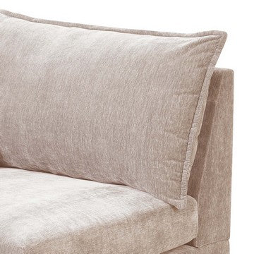Benjara Rio 33 Inch Modular Single Arm Corner Chair, 2 Lumbar Cushions, Blush Pink