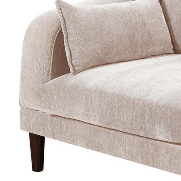 Benjara Rio 33 Inch Modular Single Arm Corner Chair, 2 Lumbar Cushions, Blush Pink