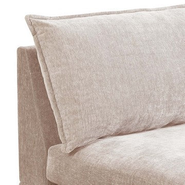 Benjara Rio 33 Inch Modular Armless Sofa Chair, Lumbar Cushion, Blush Pink
