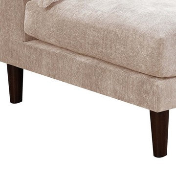 Benjara Rio 33 Inch Modular Armless Sofa Chair, Lumbar Cushion, Blush Pink