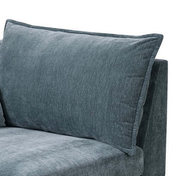Benjara Rio 33 Inch Modular Single Arm Corner Chair, 2 Lumbar Cushions, Slate Blue