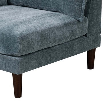 Benjara Rio 33 Inch Modular Single Arm Corner Chair, 2 Lumbar Cushions, Slate Blue
