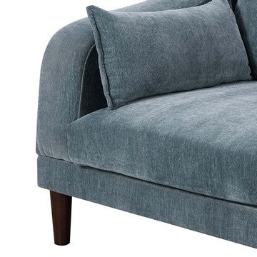 Benjara Rio 33 Inch Modular Single Arm Corner Chair, 2 Lumbar Cushions, Slate Blue