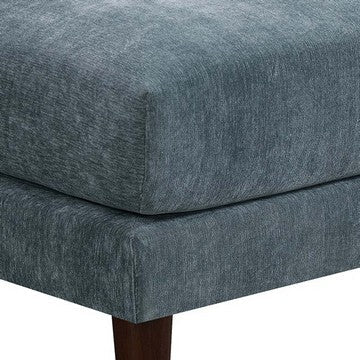 Benjara Rio 33 Inch Modular Armless Sofa Chair, Lumbar Cushion, Slate Blue Fabric