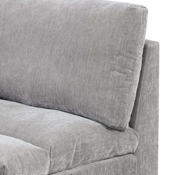 Benjara Luna 33 Inch Modular 1 Arm Corner Chair, Triple Plush Cushioned Seat, Gray