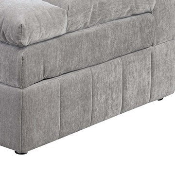 Benjara Luna 33 Inch Modular 1 Arm Corner Chair, Triple Plush Cushioned Seat, Gray