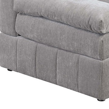Benjara Luna 33 Inch Modular 1 Arm Corner Chair, Triple Plush Cushioned Seat, Gray