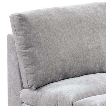 Benjara Luna 35 Inch Modular Armless Chair, Three Layer Plush Cushioned Seat, Gray