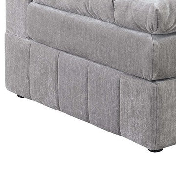 Benjara Luna 35 Inch Modular Armless Chair, Three Layer Plush Cushioned Seat, Gray