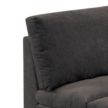 Benjara Luna 35 Inch Modular Armless Chair, 3 Layer Plush Cushion Seat, Dark Gray