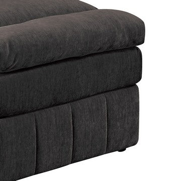 Benjara Luna 35 Inch Modular Armless Chair, 3 Layer Plush Cushion Seat, Dark Gray