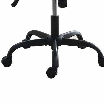 Benjara Ida 26 Inch Ergonomic Office Chair, Faux Leather Swivel Seat, Black, Gray