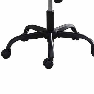 Benjara Rue 27 Inch Ergonomic Office Chair, Vegan Faux Leather Swivel Seat, Black