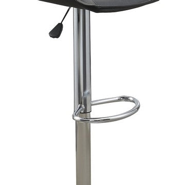 Benjara Carl 25-29 Inch Vegan Faux Leather Bar Stool, Adjustable Height, Set of 2, Gray Seat
