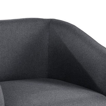 Benjara Tim 30 Inch Fabric Upholstered Accent Chair, 360 Swivel Seat, Gray