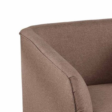 Benjara Tim 30 Inch Fabric Upholstered Accent Chair, 360 Swivel Seat, Brown