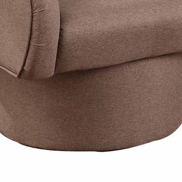 Benjara Tim 30 Inch Fabric Upholstered Accent Chair, 360 Swivel Seat, Brown
