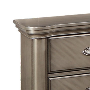 Benjara Ada 28 Inch Classic Rustic 2 Drawer Nightstand, Chevron Design, Brown