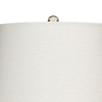Benjara Cape 22 Inch Contemporary Rattan Table Lamp, Hand Woven, Linen Shade, Brown