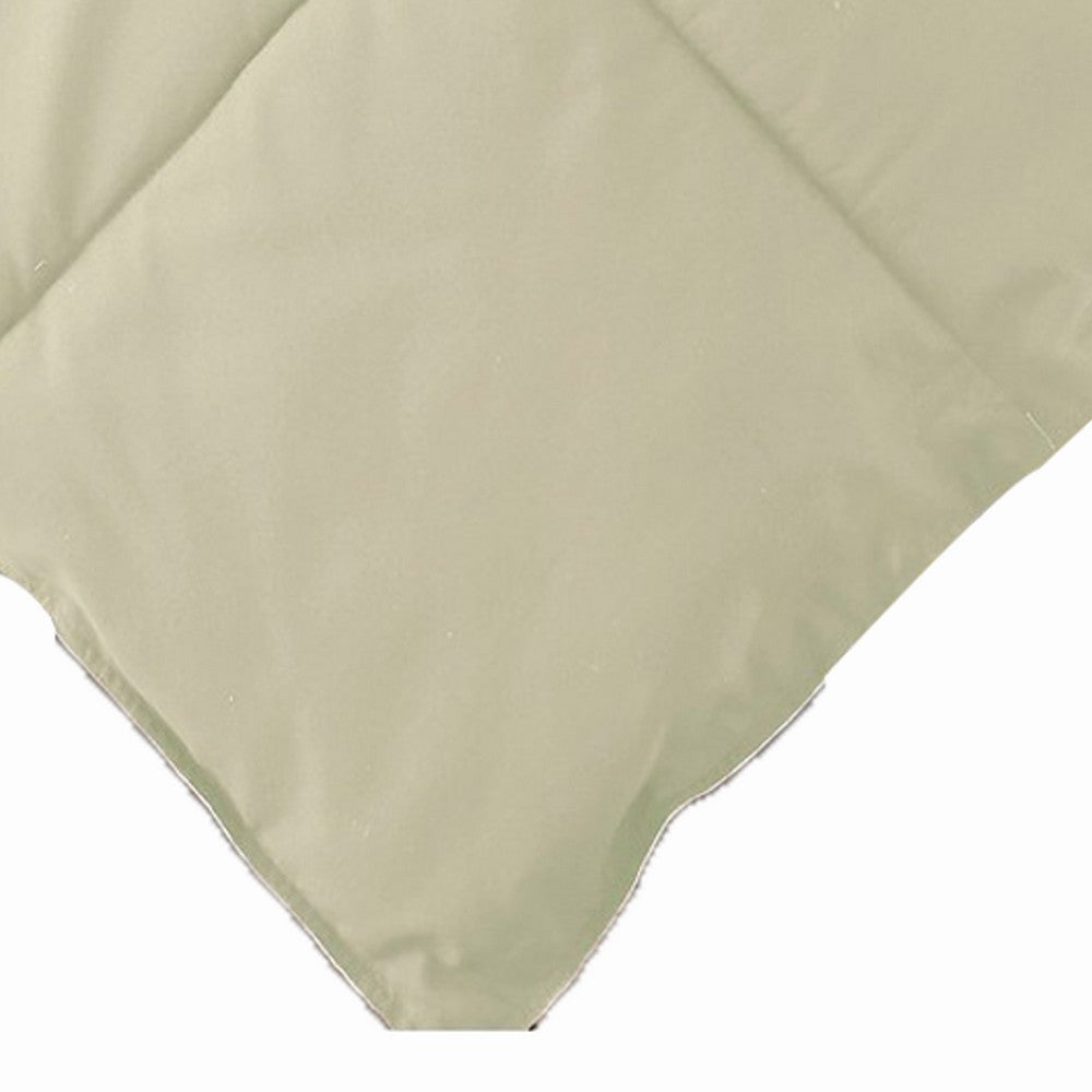 The Urban Port Beth Reversible Microfiber King Comforter, Squared Stitching, Ivory, Beige