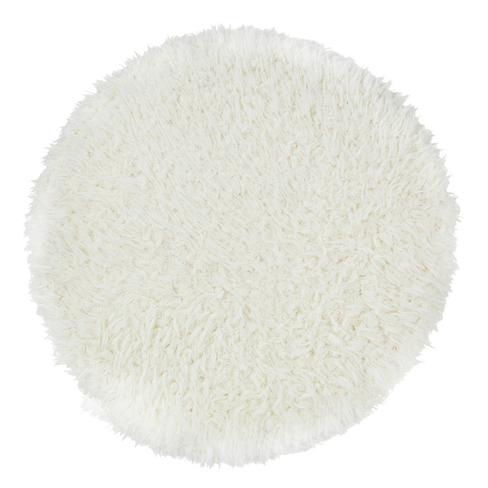 Benjara 20 Inch Ottoman, Foam Filled, Shearling Fabric, Wood Frame, White, Brown
