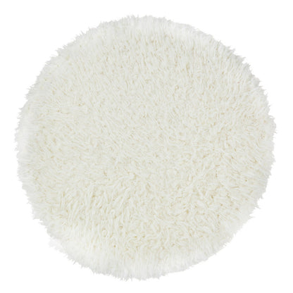 Benjara 20 Inch Ottoman, Foam Filled, Shearling Fabric, Wood Frame, White, Brown