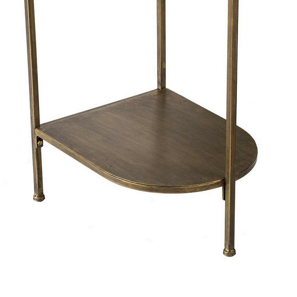 Benjara 57 Inch Console Table, Oval, Steel Frame, Modern, Bronze Finish