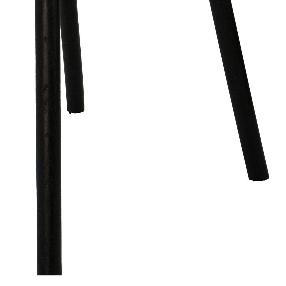 Benjara Ada 24 Inch Dining Chair, Cane Rattan Back, Beech Wood, Set of 2, Black