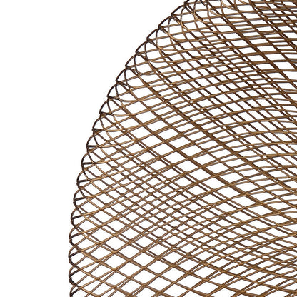 Benjara 14 Inch Round Wall Mounted Lamp, Iron Mesh And Hardware, Gold Finished