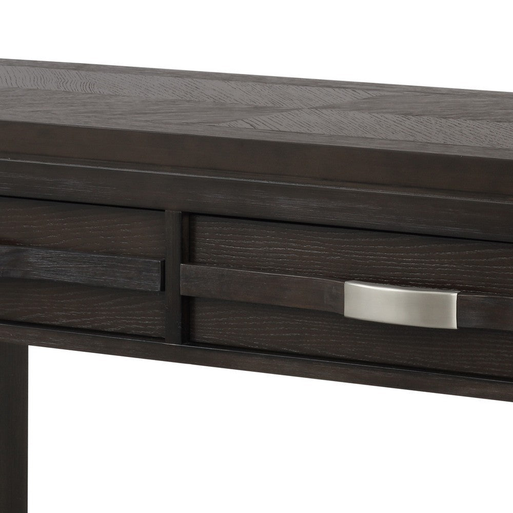 Benjara Joni 48 Inch Side Console Table, Acacia Wood, 2 Drawer, 1 Shelf, Espresso