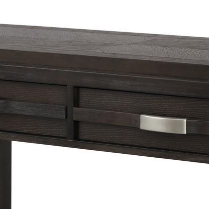 Benjara Joni 48 Inch Side Console Table, Acacia Wood, 2 Drawer, 1 Shelf, Espresso