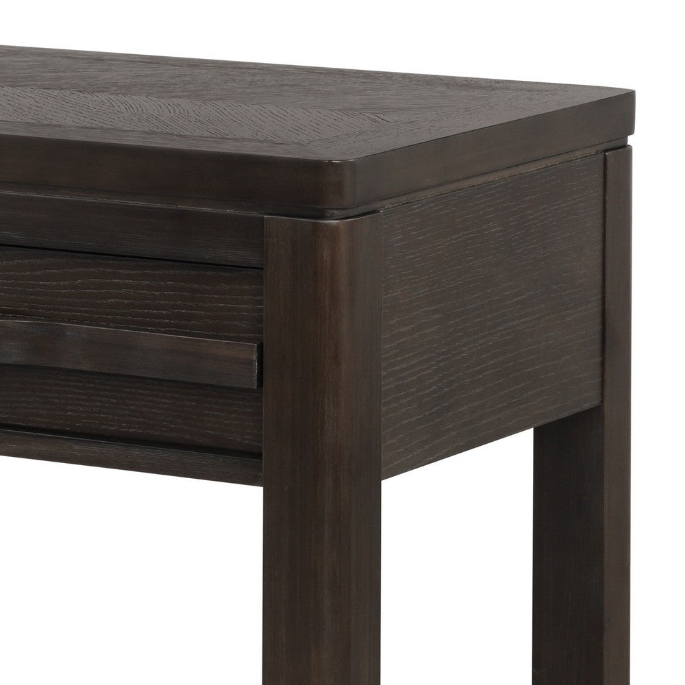Benjara Joni 48 Inch Side Console Table, Acacia Wood, 2 Drawer, 1 Shelf, Espresso