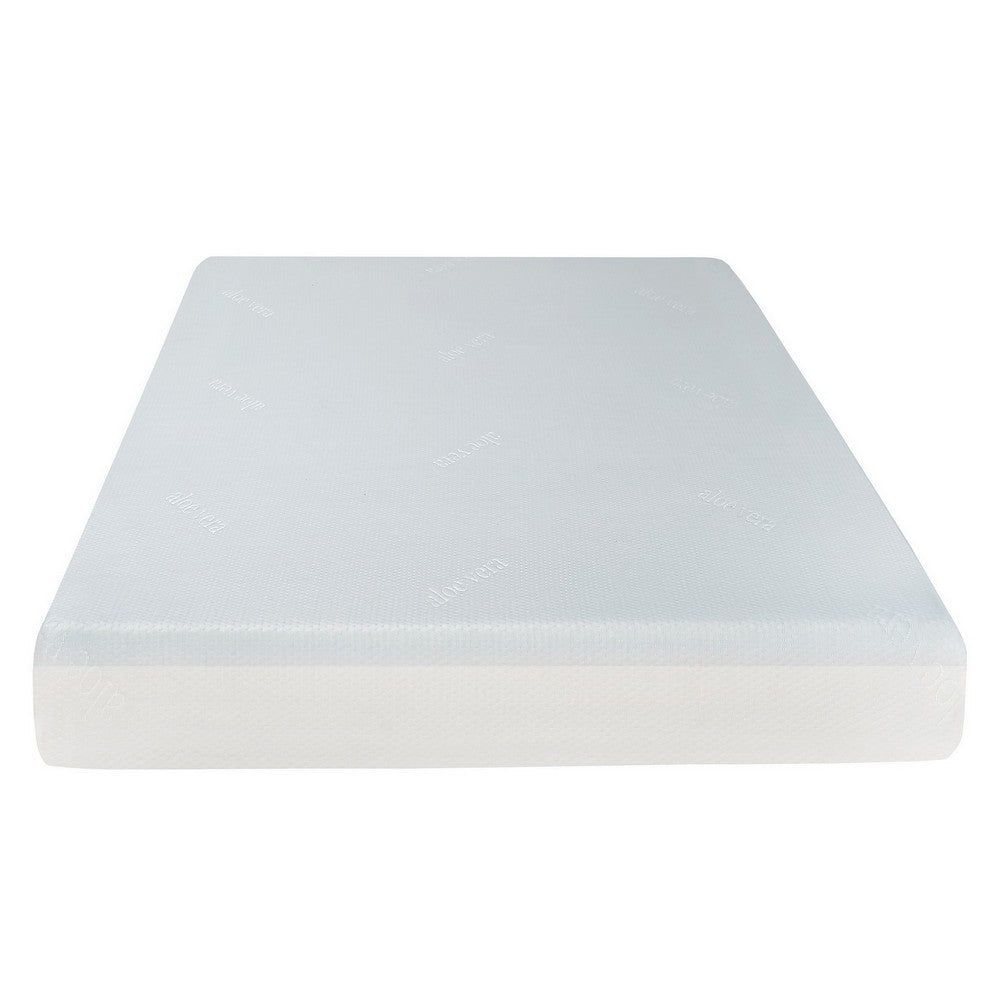 Benjara Que 6 Inch Twin Size Memory Foam Mattress, Gel Infused, Fabric Upholstery
