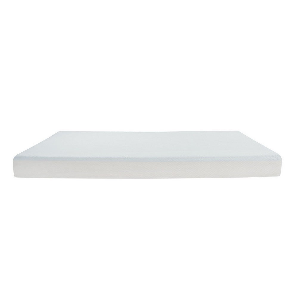 Benjara Que 6 Inch Twin Size Memory Foam Mattress, Gel Infused, Fabric Upholstery