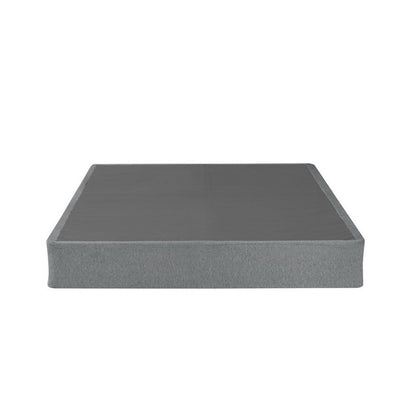 Benjara Dio 9 Inch Full Size Mattress Foundation Base, Polyester, Metal Frame