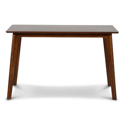 Benjara Bev 47 Inch Modern Dining Table, Sleek Rubberwood Frame, Dark Walnut Brown