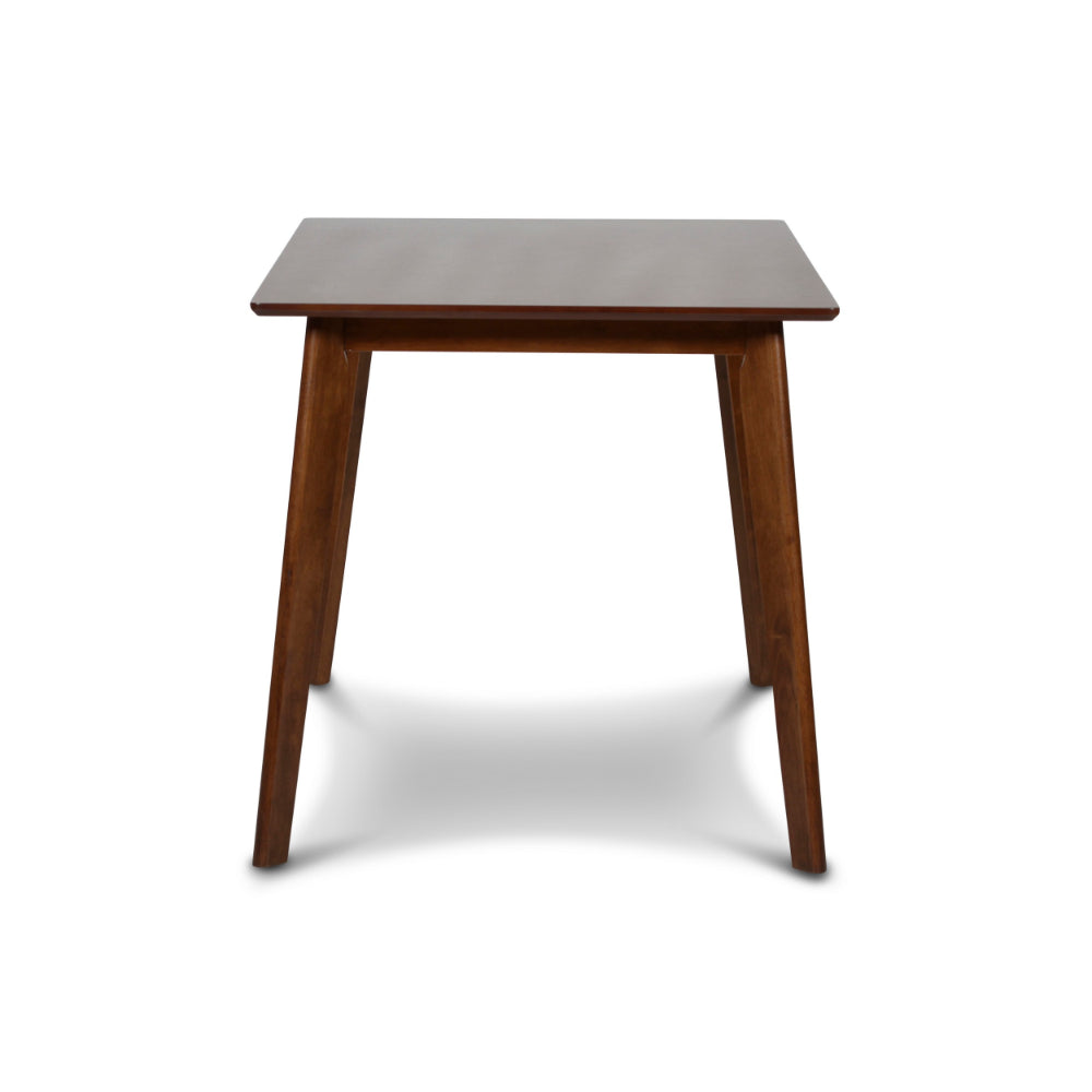 Benjara Bev 47 Inch Modern Dining Table, Sleek Rubberwood Frame, Dark Walnut Brown