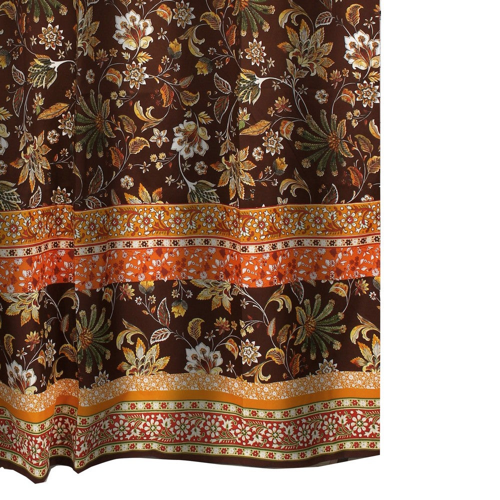 Benjara Athens 60 Inch Throw Blanket, Chocolate Brown Polyester, Jacobean Print