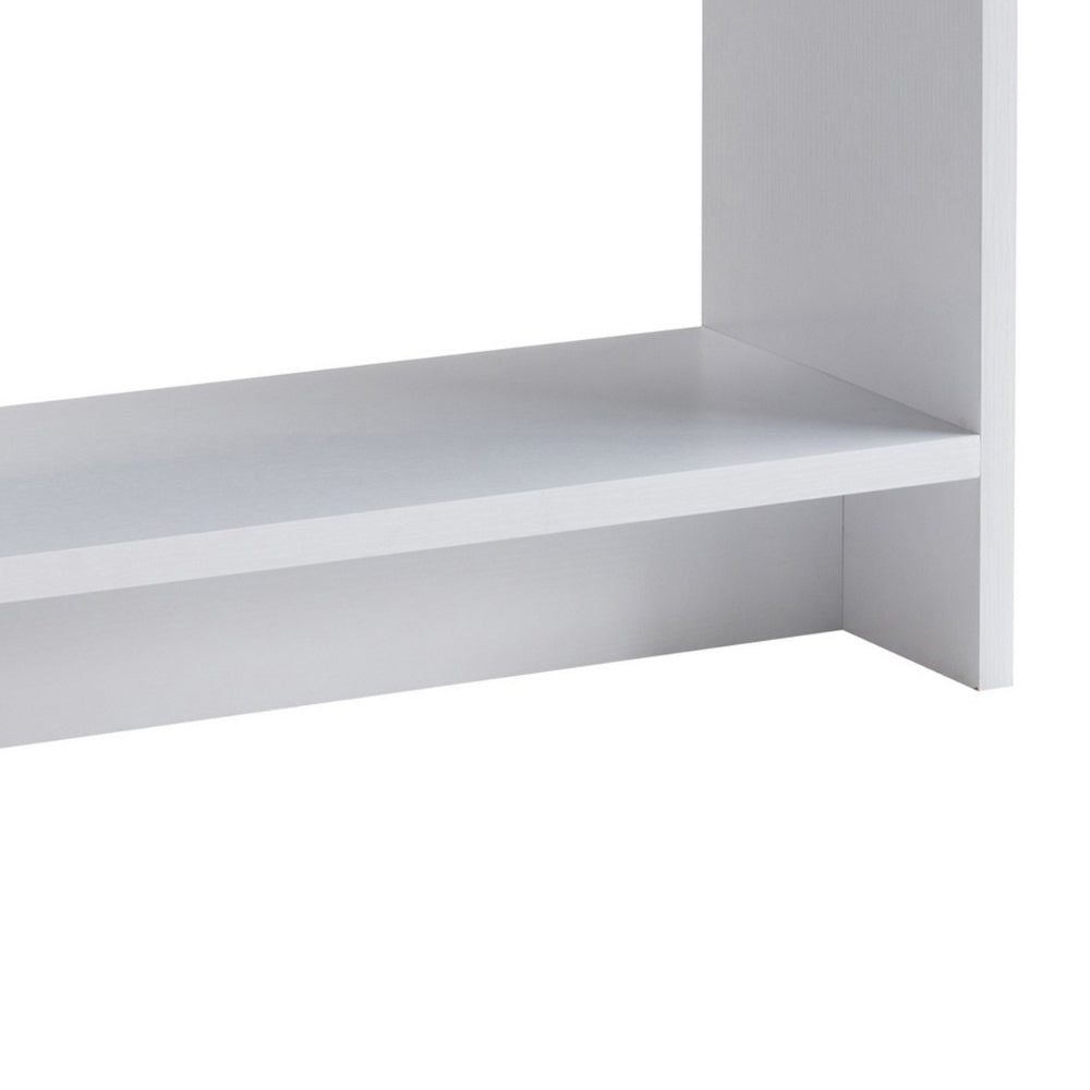 Benjara 36 Inch Modern Console Table, Multilevel Wood Shelves, Gray And White