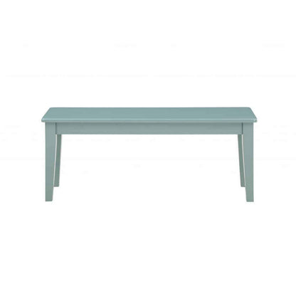 Benjara Bray 44 Inch Modern Rectangular Dining Bench, Tapered Legs, Teal Blue