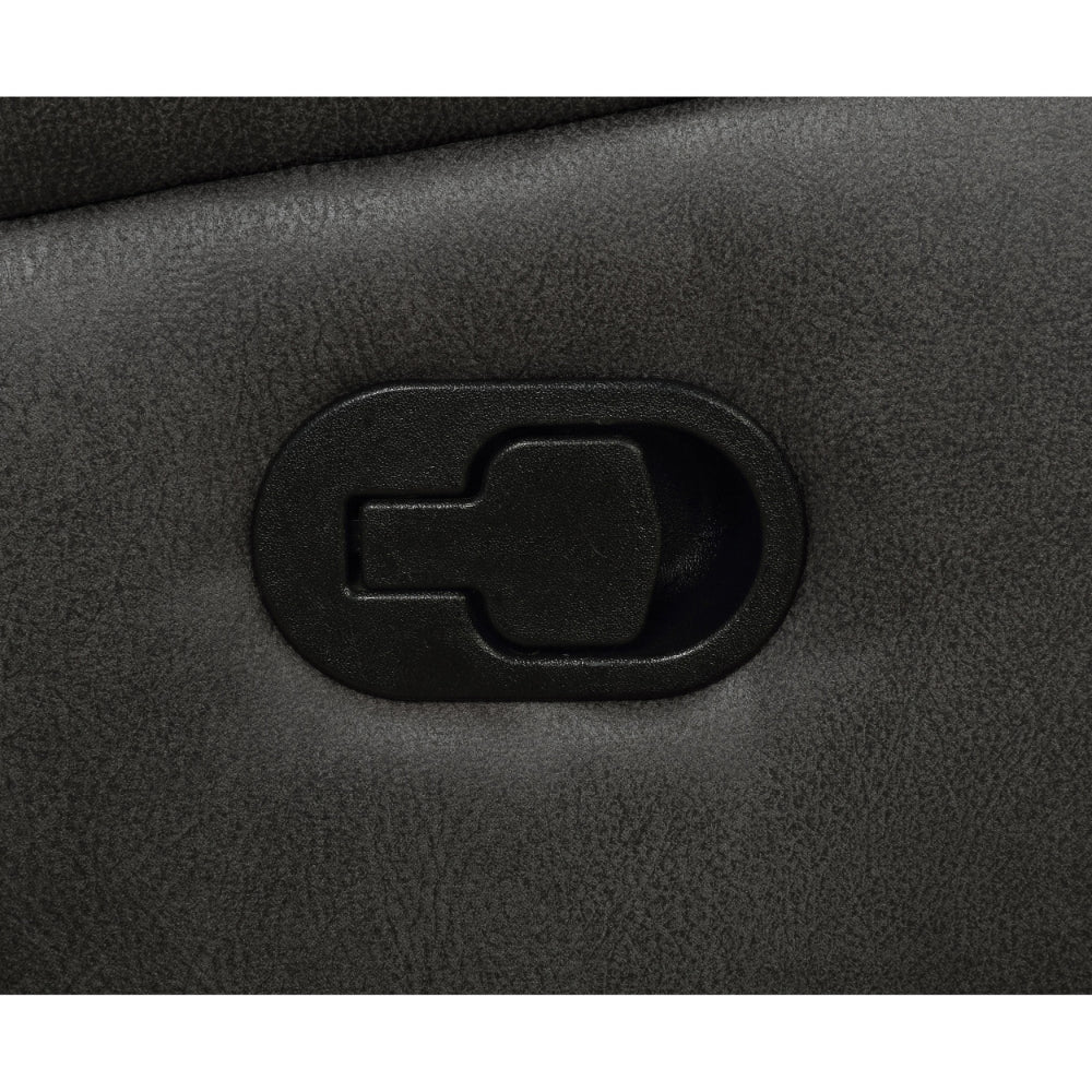 Benjara Lenard 41 Inch Manual Gliding Recliner, Piped Details, Charcoal Gray, Black