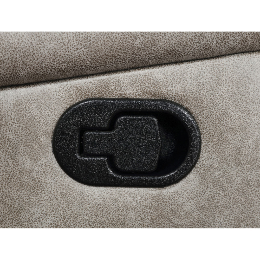 Benjara Jake 41 Inch Gliding Manual Recliner, Pillowtop, Taupe Brown Faux Leather