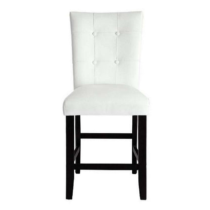Benjara Deneb 26 Inch Tufted Side Dining Chair, Set of 2, Champagne Faux Leather