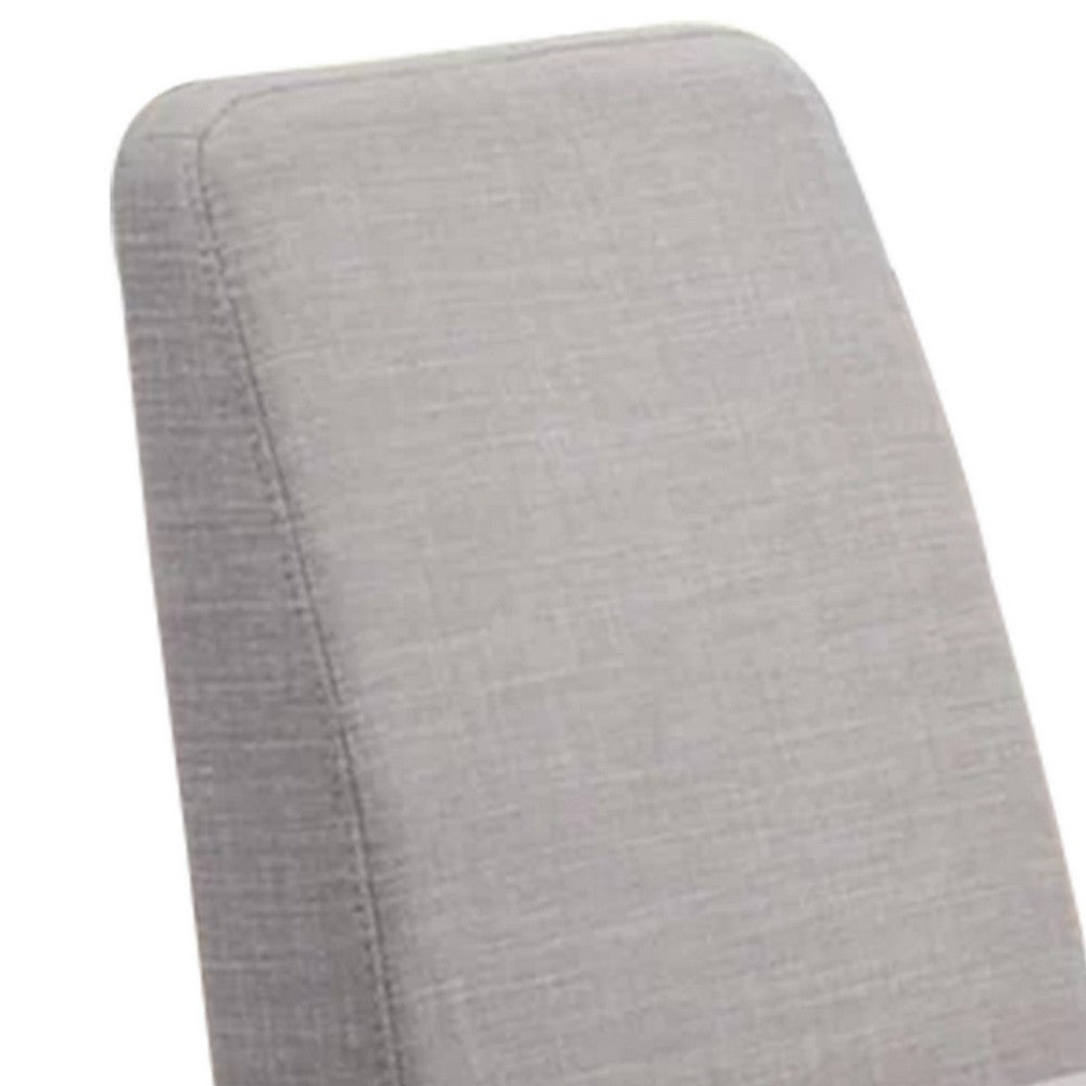 Benjara Lee Set of 2 Modern Wood Dining Chairs, Cushioned Seats, Tapered Legs, Gray