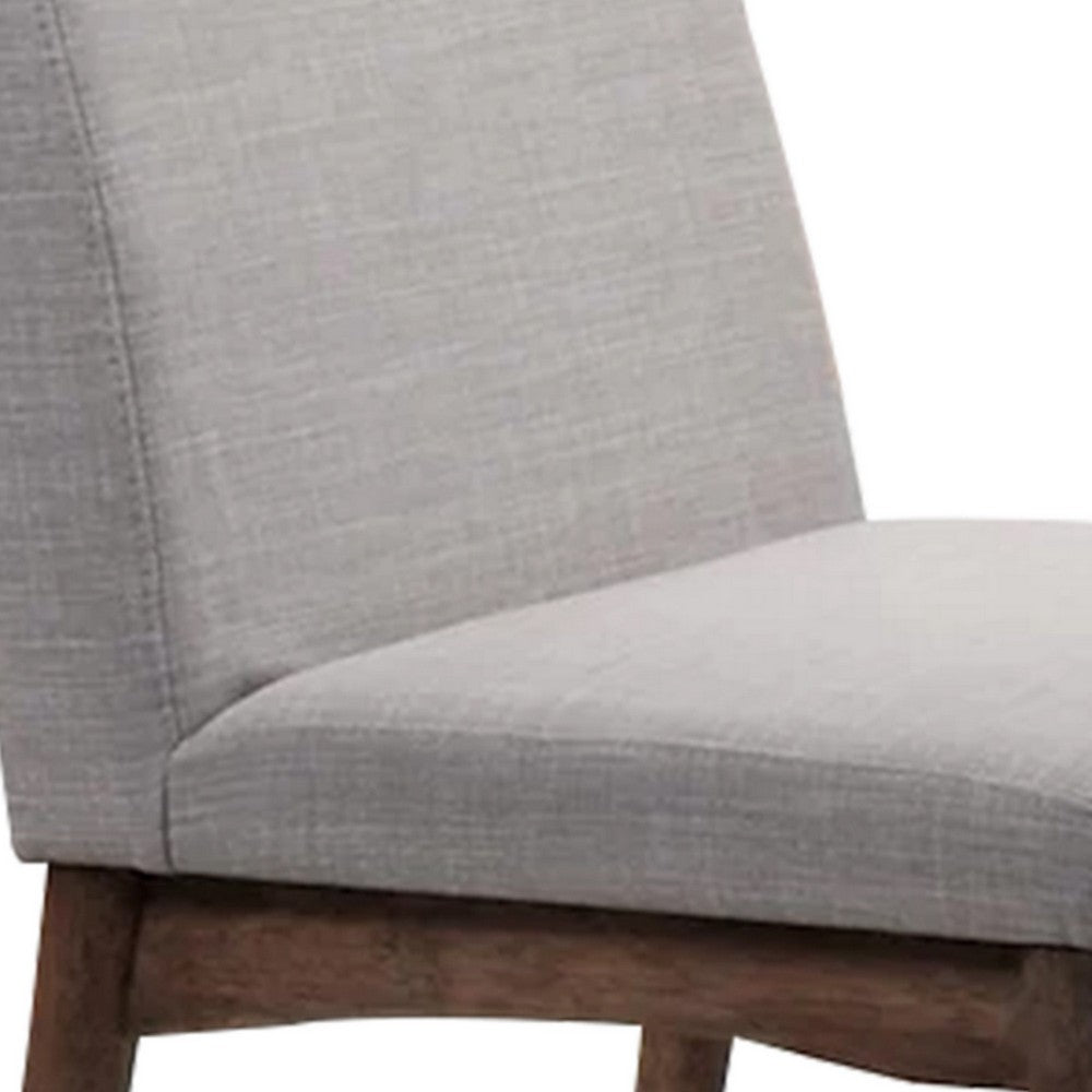 Benjara Lee Set of 2 Modern Wood Dining Chairs, Cushioned Seats, Tapered Legs, Gray